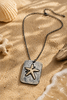 Pewter starfish necklace with silver and antique silver coating