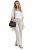 Fold-over crossbody bag with leopard accent strap