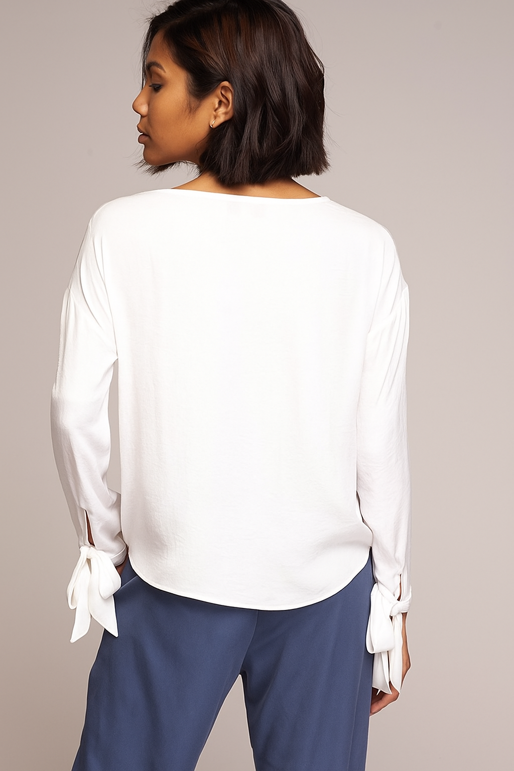 The Editor Tie Cuff Blouse