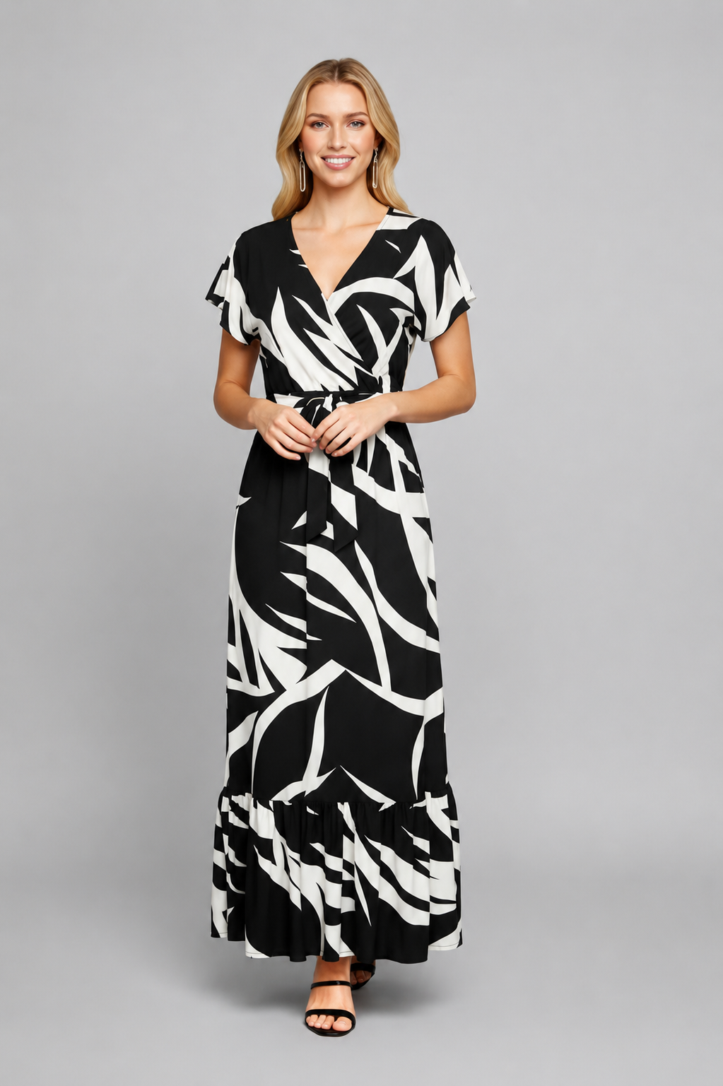 Monochrome Muse Maxi Dress