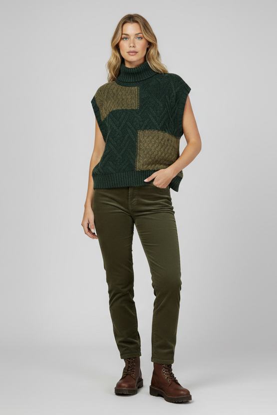 Colorblock capsule sweater vest in vivid hues