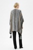 Draped crochet tassel ruana side view