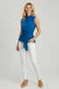 Azure Muse mock neck woven polyester top