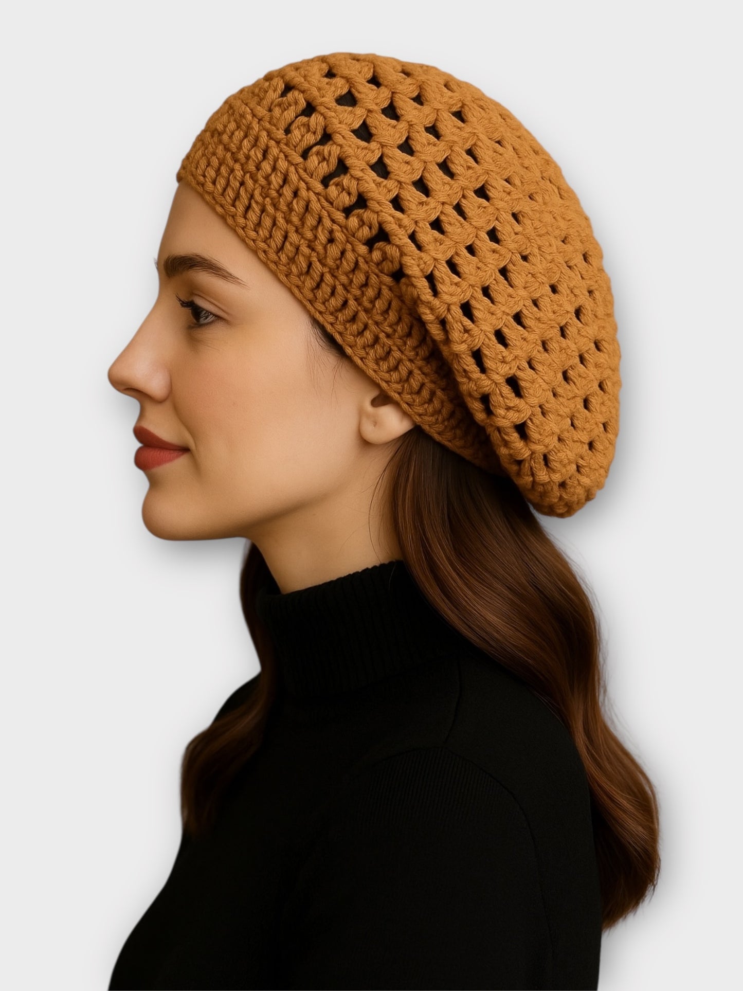 Classic Slouchy Crochet Knit Beret