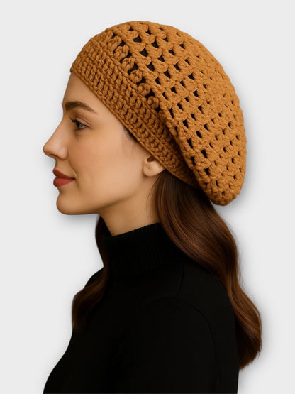 Classic Slouchy Crochet Knit Beret