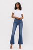 White mid-rise flare jegging