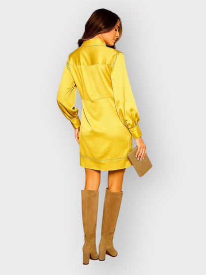 Golden Elegance Shirt Dress