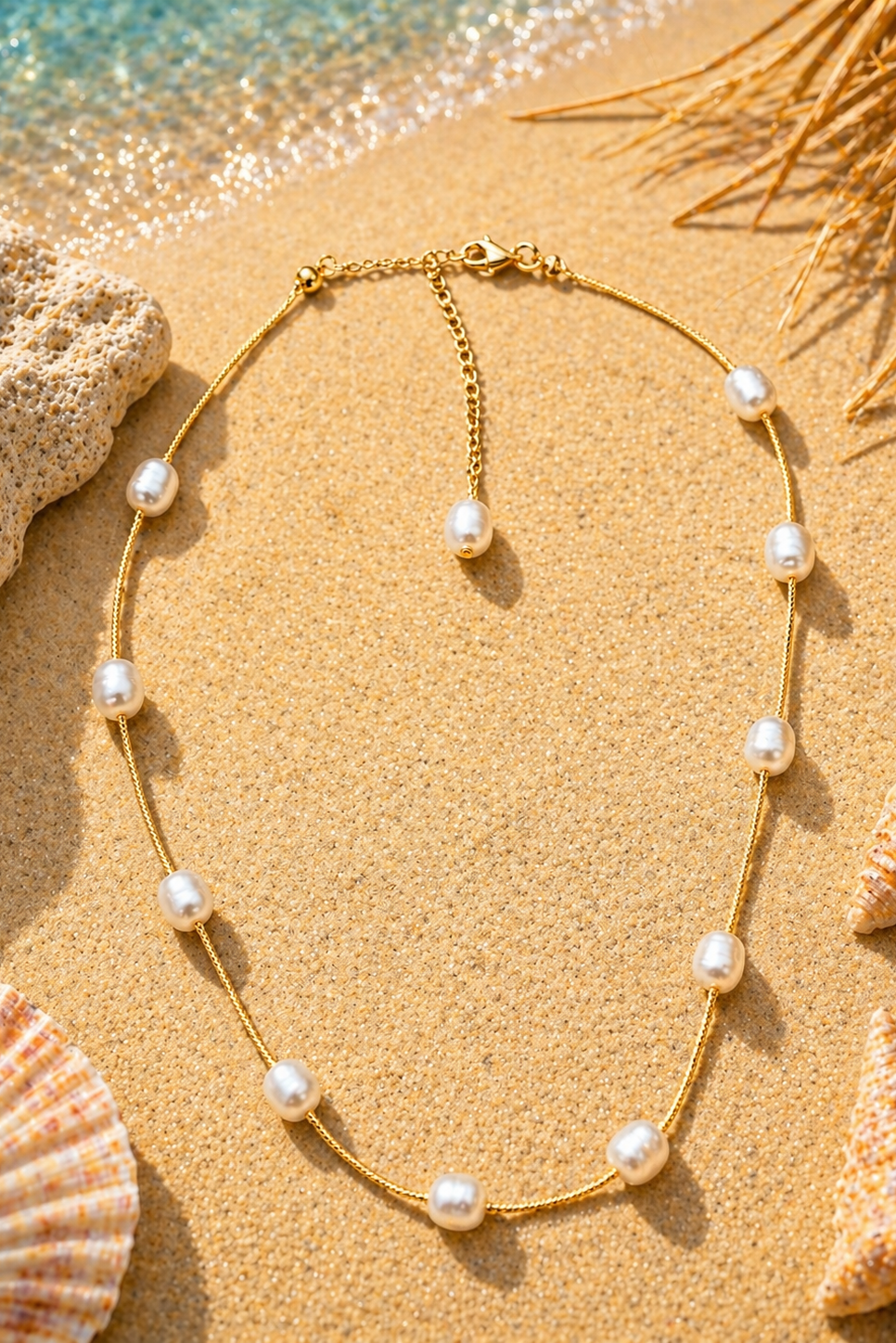 Elan Pearl Station Necklace