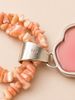 Coral and mother of pearl flower necklace