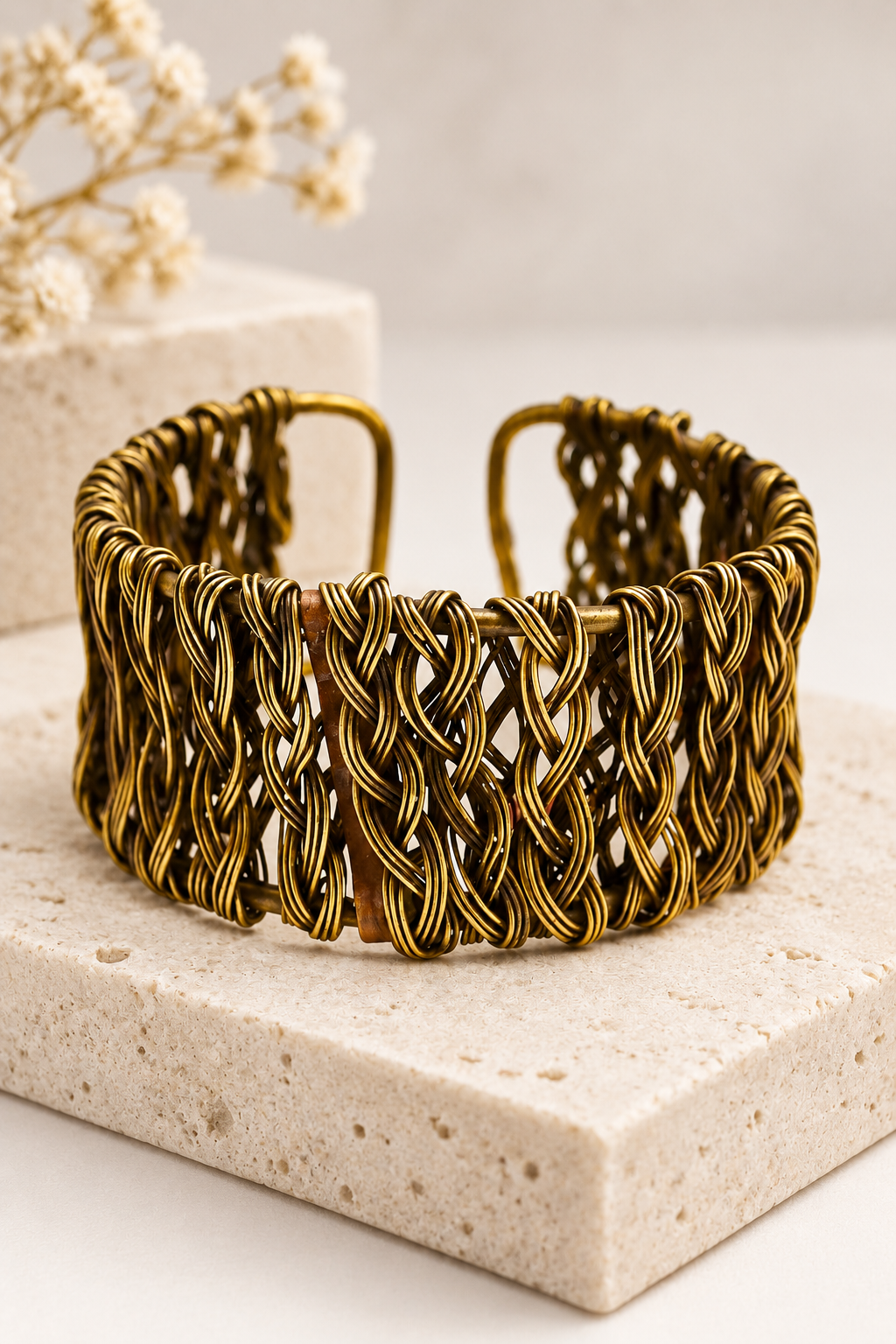 Golden Goddess Braided Cuff Bracelet