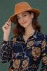 Brown tie trim vintage fedora hat