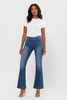 Mid-rise flare jegging in black