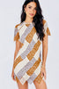 Mosaic crochet bodycon mini dress