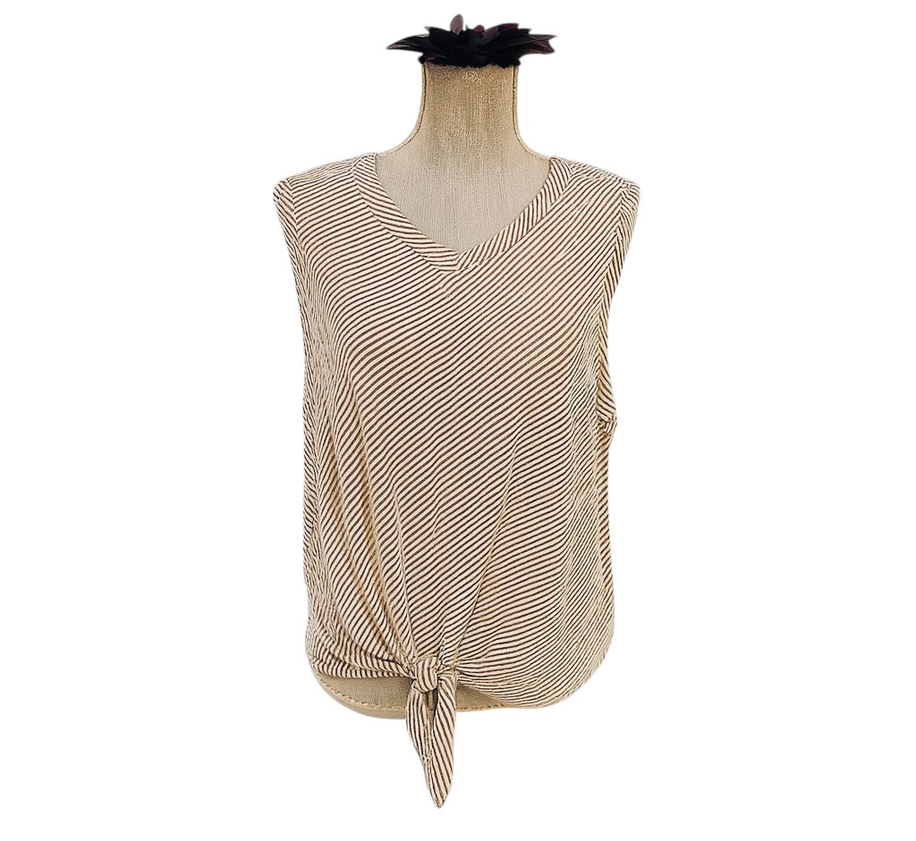 "THE EVERYDAY EDGE" RILEY STRIP TIE FRONT TANK TOP