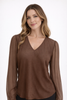 Mocha puff sleeve regular neck blouse