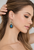 Calcedony stone teardrop earrings close up