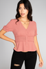 Short sleeve pintuck blouse detail