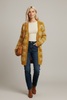 Open front colorblock cardigan styled