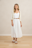 White sandal with studded cross band detail