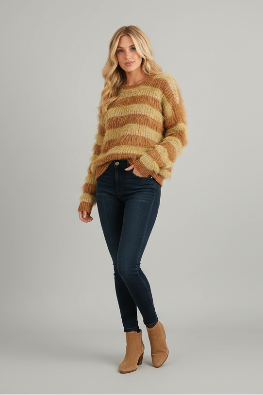 THE HONEY HAZE FUZZY SWEATER