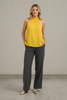Sleeveless ruffle halter neck top