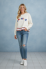 The Americana Crew Long Sleeve Sequin Crop Pullover Sweater
