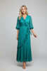 Faux-wrap maxi dress with ruffle detail