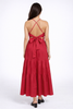 Poplin midi dress with tie-back detail