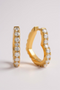 CZ heart hinge hoop earrings styled