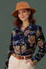 AURA fedora hat with brown tie trim