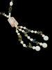 Natural crystal lariat necklace with aventurine and jasper