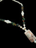 Moonstone Meadow lariat with agate and amber