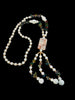 Multi-crystal flowing lariat necklace