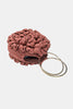 Hand-Knitted Halo Embossed Rose Bag with Steel Handles
