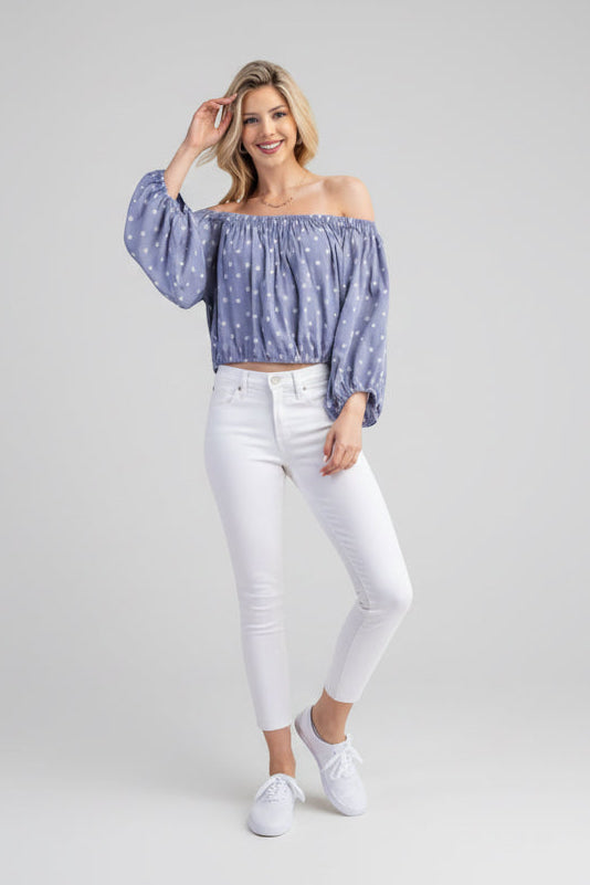 BREEZY BABE EMBROIDERY TOP