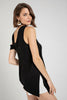 Asymmetrical twist neck blouse