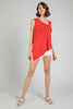 Asymmetrical twist neck design top