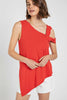 Twist neckline asymmetrical top