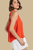 Luna knot satin top showing reversible back design