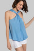 Satin knot reversible top, full-length view