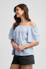 Off-shoulder top with pocket detail