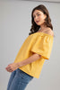 Off-the-shoulder top with front pocket in white