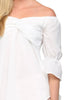 Off-shoulder top with twist-front detail, side view
