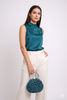 Embossed rose knit bag detail