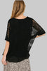 Crochet round-neck short-sleeve top