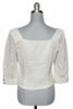 Lace detailed tweed top with 3/4 sleeves