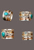 Teardrop natural stone ring in gold