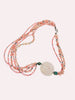 Blush Tide long layered gemstone necklace