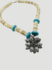 Natural magnesite bead necklace close up