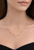 Halo drop gold coin pendant with sparkling pave stones